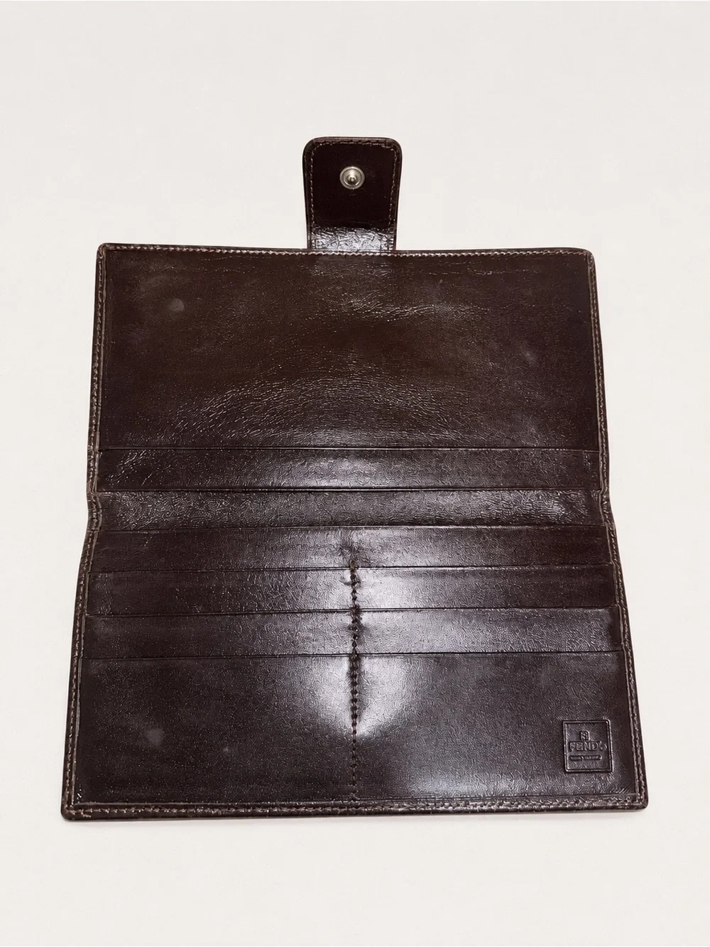 Fendi Brown Zucca Canvas & Leather Long Wallet | Vintage | Made in Italy